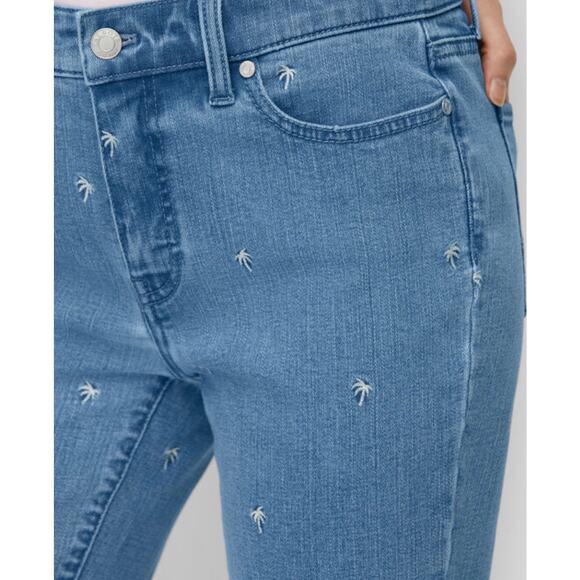 Talbots SLIM ANKLE JEANS - EMBROIDERED PALM TREE denim jeans women size 10 - Picture 2 of 11